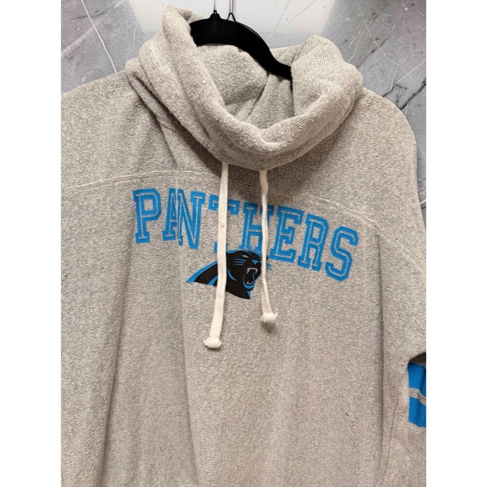 '47 Brand Carolina Panthers Cowl Neck Hoodie Grey Stripe Medium Football Fan - Picture 3 of 8
